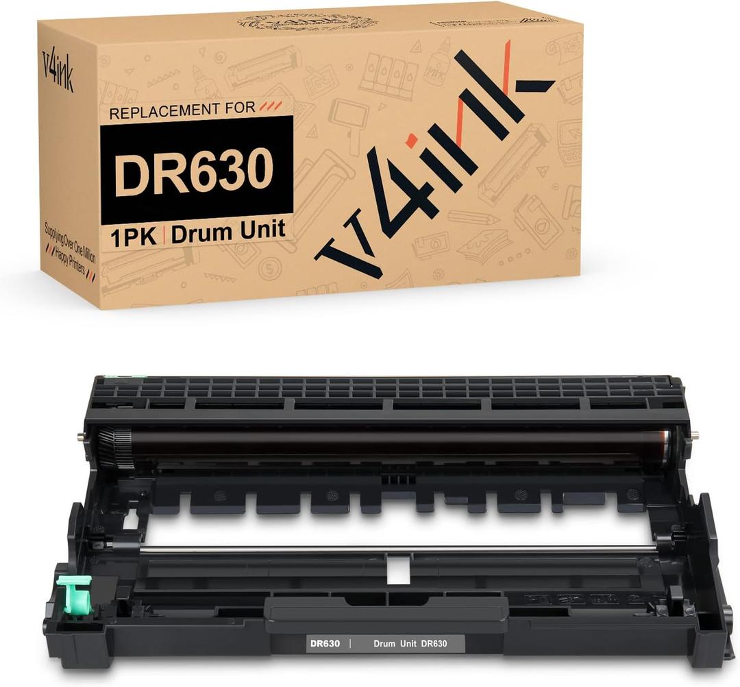 V4INK Compatible DR-630 Drum Replacement for Brother DR630 DR660 Drum for Brother HL-L2300D HL-L2320D HL-L2340DW HL-L2360DW HL-L2380DW MFC-L2700DW MFC L2720DW L2740DW DCP-L2520DW DCP-L2540DW Printer (1 Black Drum)