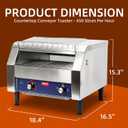 JOHAKYU Commercial Conveyor Toaster, 450 Slices/Hour Heavy Duty Stainless Steel Restaurant Toaster, Ideal for Buns Bagels Bread, Comes with Cleaning Accessories