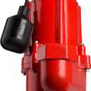 Red Lion RL50WA Heavy Duty Sewage Pump, Automatic Sewage Ejector Pump with Tethered Float Switch, 1/2 HP, 7200 GPH, Cast Iron