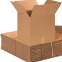 CRUGLA 12x12x6 Shipping Boxes 15 Pack, Brown Corrugated Cardboard Boxes with Side-Lock and Pre-Applied Double-Sided Tape, Easy Assemble Packing Mailer Boxes for Small Business Shipping