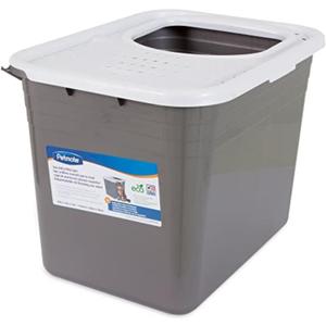 Petmate Enclosed Cat Litter Boxes with Hinged Lid and Wide Top Entry Opening, Cat Litter Box Enclosure with Filter Lid, Made in USA, Scoop not Included (1 Count (Pack of 1), Gray)