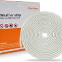 Bruiefpap 39.4FT Weather Stripping for Doors and Windows, Self-Adhesive Soundproofing Door Seal, Door Insulation for Sliding, Exterior, Frames and Front, 0.35'' Wide x 0.35'' Thick, White