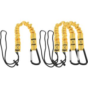 MECCANIXITY Retractable Tool Lanyard 2ft with Single Aluminum Buckle and Adjustable Loop End, Maximum Weight Limit 10KG / 22lb, Safety Fall Protection Tools Leash, Yellow 3 Pack