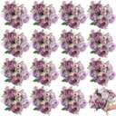 16 Bundles Artificial Peonies Silk Peonies Faux Flower Bouquet Fake Peony Flower Arrangements Table Centerpieces for Vase Wedding Party Boho Home Office Decoration Bulk (Purple)