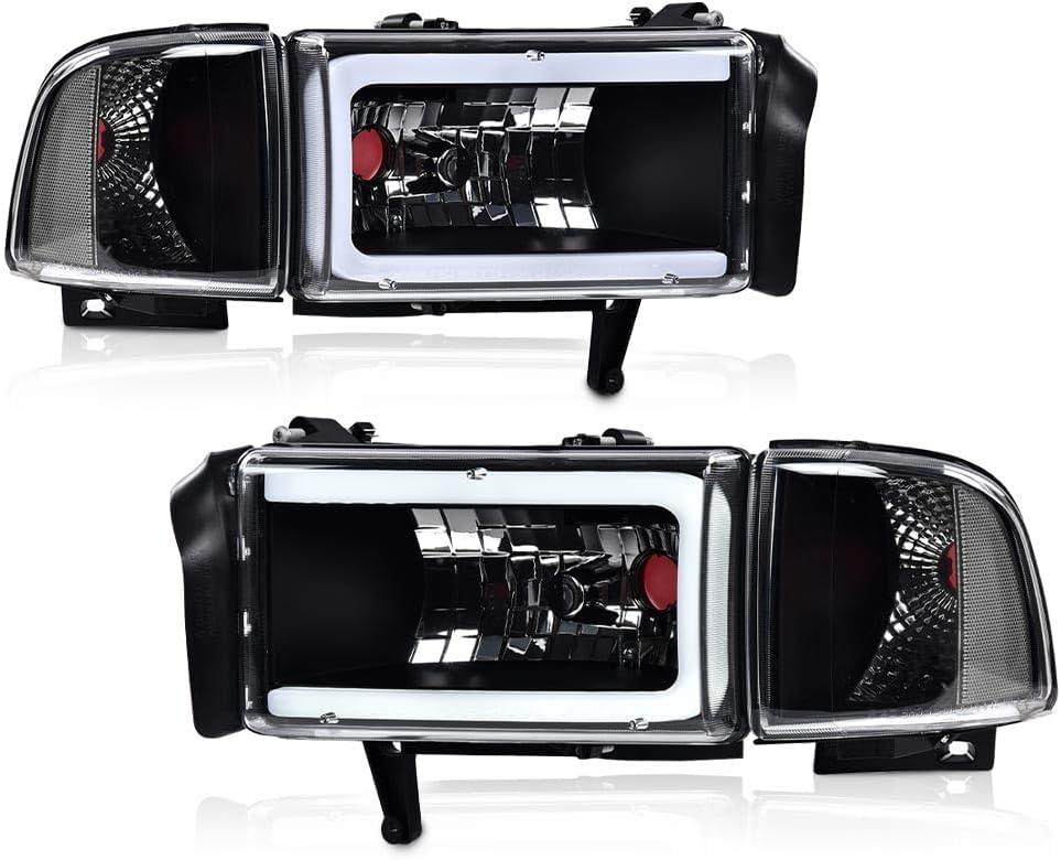 PIT66 LED DRL Headlight Assembly Fit 1994-2002 Dodge Ram 1500 2500 3500
Not fit Sport/Ram Van Models, Headlamps Clear Lens, Driver and Passenger Side
