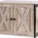 Dwanton Litter Box Enclosure, Cat Litter Box Furniture Hidden, Reversible Entrance Can Be on Left or Right Side, Wooden Cat Washroom Indoor, Greige, 27.6 Inches