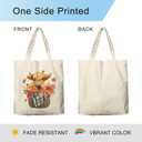 Dlzdn Fall Highland Cow Canvas Tote Bag For Women Aesthetic Shopping Grocery Bag Beach Bag Gifts for Women Teacher Bag Reusable Grocery Bag Thanksgiving Day Gift