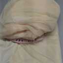 2 Pack Light Champagne Tulle Tablecloth Skirt for 6 Foot Rectangle Tables, Party Table Cloths Ruffle Tutu Skirt Stretch Fitted Table Covers for Baby Shower Wedding Bridal Shower Reception