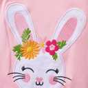 FUNMETA Baby Girl Easter Outfit 4 Piece Kids Long Sleeve Rabbit Romper Toddler Bow Pink Tutu Skirt Headband Leg Warmer Infant Easter Bunny Dress 6-12 Months