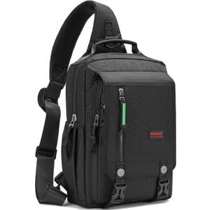 NICGID Sling Bags Chest Shoulder Backpacks, 12.5'' 13.3'' 14.1'' 15.6''Laptop Backpack Crossbody Messenger Bag Travel Outdoor (Black)