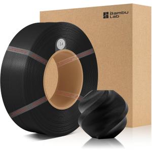 Bamboo1.75MM PLA Matte Refill Filament High Toughness High Speed &Easy Printing Eco Friendly with RFID for Bambu Lab A1,X1,P1 AMS 1KG +/- 0.03mm (Without Spool) (Black 11101)