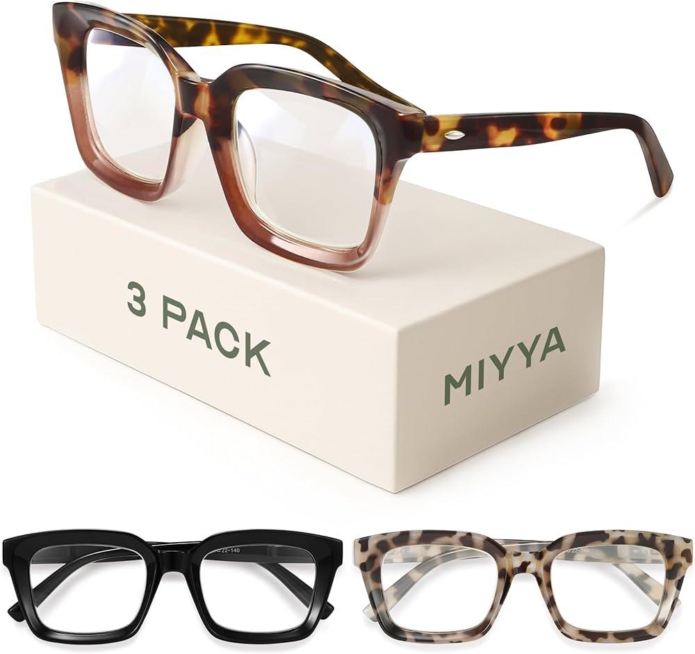Stylish Reading Glasses for Women, Cheaters Eyeglasses, Oversized Blue Light Readers, Fashion Eye Glasses, +2.00