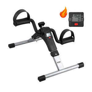 Folding Pedal Exerciser, Mini Under Desk Bike - Portable Foot Hand Cycle Peddler Machine Bicycle Exerciser for Arm Leg While Sitting