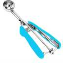 Mini Cookie Scoop, 2Tsp/10ml/0.34oz Cookie Scoops for Baking, 18/8 Stainless Steel Cookie Scooper for Baking, Cookie Dough Scoop with Non-slip Grip (Blue)