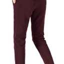 Plaid&Plain Men's Stretch Skinny Fit Casual Business Pants Ankle Dress Pants