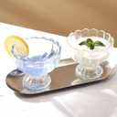 Vintage Glass Dessert Bowls, Ice Cream cups, 5oz Dessert cups, for Sundae, Fruit, Ice Cream, Pudding, small snacks,Condiment (6)