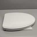 Elongated(Oval) Toilet Seat, Quick-Attach Hardware Metal Hinges, Heavy Duty, Slow Soft and Quiet Close, Durable and Sturdy, Easy to clean, Fits Elongated(Oblong) Toilets, White(18.5)
