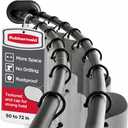 Rubbermaid Double Curved Shower Curtain Rod, No Drill, 50-72 Inches Adjustable Tension Shower Rod for Bathroom, Non-Slip, No Rust, Matte Black