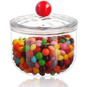 30 Oz Candy Jars with Lids - Clear Plastic Cookie Storage Containers Airtight Apothecary Canisters for Kitchen Home Decorative Pantry Office Party Organize Sugar Tea Coffee Snacks (30 oz)