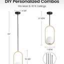 Yunnix Pendant Lights Kitchen Island, Pendant Light Fixtures, 2 Pack Modern Black and Gold Globe Glass Pendant Lighting, Mid Century Chandelier One Light for Bathroom Bedroom Dining Room