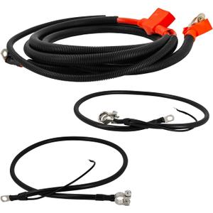 Battery Cables Kit Fits for 1995-1997 Ford F250 F350 Super Duty w/Powerstroke 7.3 V8, F5TZ-14301-A + F2TZ-14301-D + F5TZ-14300-B, Replaces A382UHLC A462UHC A12300HP/ WC9352 WC8982 WC9316