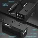 200W Car Power Inverter 12V DC to 110V AC Converter with 2 AC Outlets & 4 USB Ports, Dual QC3.0 + 2 USB-C PD 18W, Cigarette Lighter Plug Adapter for Laptop Tablet Road Trip