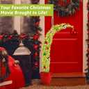 3ft Whimsical Christmas Tree Large Lime Green Artificial Curved Prelit Xmas Tree with Red Ball and 30 LED Light String for Indoor Outdoor Porch Christmas Decorations