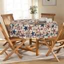 Horaldaily 4th of July Round Tablecloth 7070 Inch Round, Patriotic Memorial Day Blue Red Star Independence Day Washable Table Cover for Party Picnic Dinner Decor