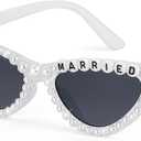 4 x WantGor Cat Eye Sunglasses for Women, Bachelorette Party Bride to Be Gifts Bride Sun Glasses Bridal Engagement Decorations (White)