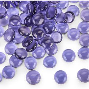 FUTUREPLUSX 1LB Purple Flat Glass Marbles, Premium Purple Aquarium Rocks Fish Tank Gravel Stones Bulk Pebbles Decorative Beads for DIY Crafts Vase Fillers Table Scatter Decor