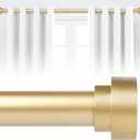 Gold Curtain Rods 28 to 48 Inch(2.3-4ft),1 Inch Diameter Heavy Duty Adjustable Modern Decorative Telescoping Window Drapery Rods, 18-45",Brass Gold (18-45"&1 pack)