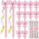 XunYee 15 Pcs Glitter Large Christmas Cabinet Ribbons Bows Thick Velvet Festive Xmas Bow Edge Burlap Door Decoration for Christmas Tree Fireplace Kitchen Gift Wrapping (Pink)