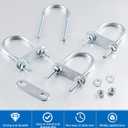 Therwen 16 Sets Round U Bolts Zinc Plated Steel Round Bend U Clamp with Nut Plate Washer (M8 x 42 mm X 100 mm)