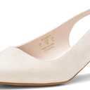 ALICEPUB Women's Slingback Kitten Heels - Closed Pointed Toe Low Heels Comfortable Dress Shoes for Wedding, Bridal, Business, Office, Work, Casual Pumps, size 7