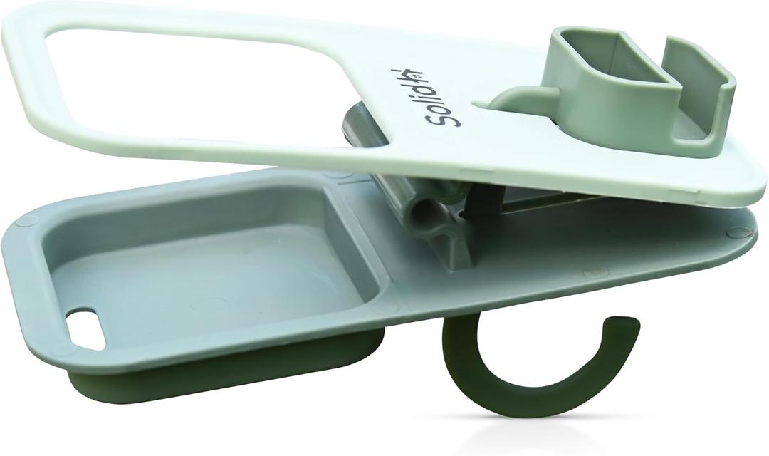 Clip-on Multifunctional Cup Holder for Beach Chairs and Desks - Easy to Use, Fits Adirondack Chairs, Phone Holder Included (Green)
