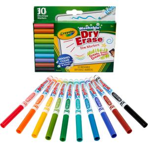 Crayola Washable Slim Dry Erase Markers, 10 Count