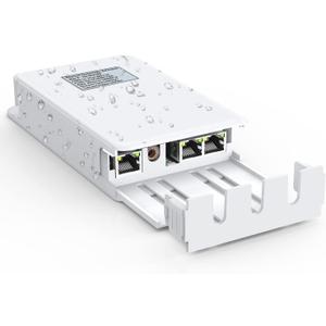 2-Port Outdoor PoE Gigabit Extender, 1 in 2 Out PoE Repeater with 1000Mbps, IEEE802.3af/at Compatible, IP65 Waterproof, Extend Additional 100m(328ft) of Power and Data Transmission, Plug & Play