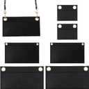 6 Pack Felt Purse Organizer Insert with Eyelet, Purses Crossbody Conversion Liner Wool Tote Bags Organizers Bag Classic Inner Pocket Storage for Envelope Bag Women Clutch Bags Handbag No Chain