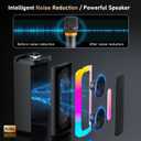 Karaoke Machine, Portable Bluetooth 5.3 Karaoke Speaker with 2 Wireless Microphones for Adults, PA System Speaker for Gatherings,Home Party,Outdoor,Camping, Support USB/TF Card/AUX in