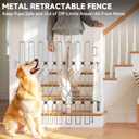 Snagle Paw Extra Tall Metal Retractable Door Barrier, 36.2" Wide 35" Tall Safety Dog Gate for Front Door,Easy Install Retractable Pet Gate for Recreational Vehicle,Doorways