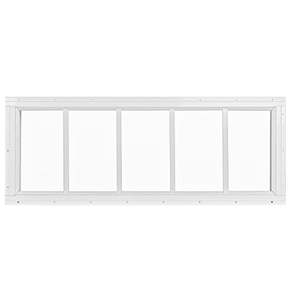 Shed Windows 36.5'' x 12'' White Flush Mount with Tempered Glass for Playhouse Windows, Transom Window for Chicken Coop Windows, Garage and Barns (No Screen)