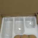 3Pcs Glass Storage Container with Round Ball Cork,Coffee Bean Jar Glass Cork Clear Stripe Glass Bottles with Cork Glass Canisters for Food, Coffee, Sugar, Spice, Tea,DIY (500ml / 700ml / 1000ml)