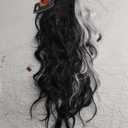 Black and White Wig-Long White and Black Wigs for Women Natural Wavy Synthetic Wig Heat Resistant Fiber Wigs for Daily Party Halloween Cosplay