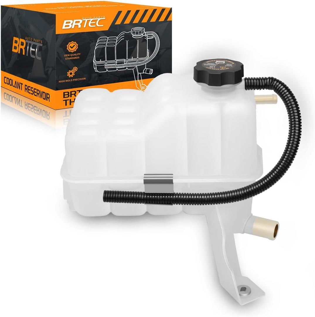Engine Coolant Overflow Recovery Reservoir Tank with Sensor & Cap Compatible with 1999-2007 Chevy Silverado 1500 HD Suburban Tahoe; 2002-2006 Cadillac Escalade GMC Yukon Sierra (CTR8020-FBA)