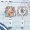 2 x Social Worker Funny Glitter Badge Scroll, Cute Badge Holder for Nurses, Christmas Birthday Graduation Gift for Doctors, Social Workers, Office Workers, Teachers, Warehouse Managers