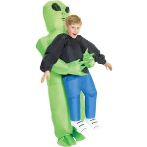 Morph Kids Inflatable Alien Costume, Blow Up Alien Outfit for Children, Abducted by Aliens Dress Up Costume, One Size