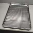 Large Set Baking Sheet and Cooling Rack Set, Bastwe 24L x 16W x 1H inch Professional Bakeware, Healthy & Nontoxic & Rustproof & Easy Clean, 24 inch with Rack