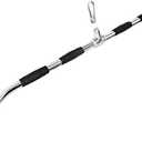 47In LAT Pull Down Bar Attachment: Heavy Duty Lat Pulldown Bar with Full Rotation & Rubber Handle for Gym Home Pulley Cable Attachments