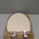 Mayfair Padded Toilet Seat, Cushioned Soft Vinyl over Wood Core Seat, Secure Hinges, Easy Clean, Made in USA, Elongated, Bone