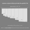 Room Darkening Cordless Mini Blind - 23" W x 64" L - White, Over 1,400 Custom Sizes Starting at 9.97, Durable 1" Vinyl Slats, Smooth Lift Operation, Horizontal Window Shades by Lumino